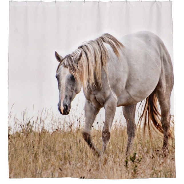 Cortina Para Chuveiro cavalo branco (Frente)