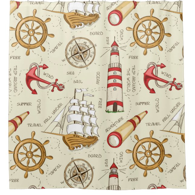 Cortina Para Chuveiro Cena do Oceano (Frente)