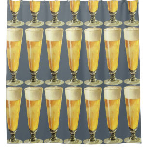 Cortina Para Chuveiro Cerveja Alta Draft Vintage Gelada, Bebida Alcoólic