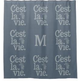 Cortina Para Chuveiro C'est La Vie - cortina personalizada de chá monogr