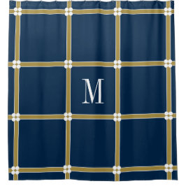 CORTINA PARA CHUVEIRO CHÁ CHIQUE CURTAIN_GOLD/NAVY/WHITE