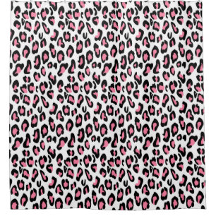Cortina Para Chuveiro Chá Cortina/Chita Impressão rosa, Preto e Branco