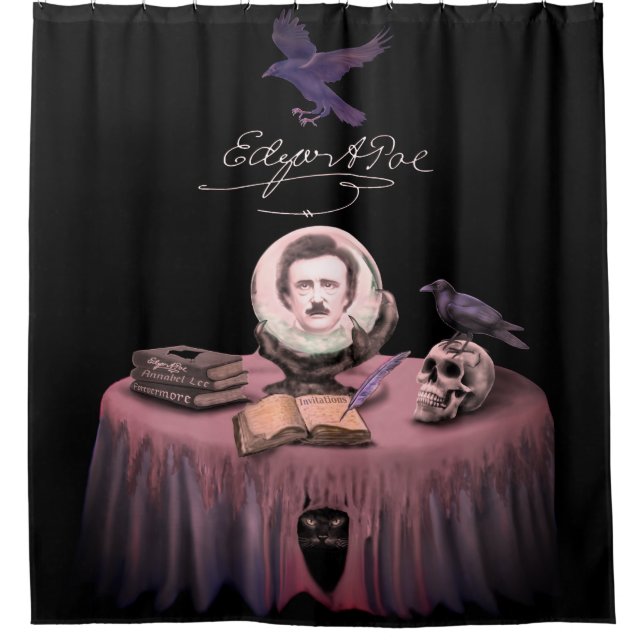 CORTINA PARA CHUVEIRO CHAMANDO EDGAR ALLAN POE (Frente)