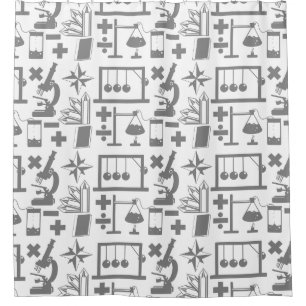 Cortina Para Chuveiro Ciência Biologia Física Geologia Padrão Matemático