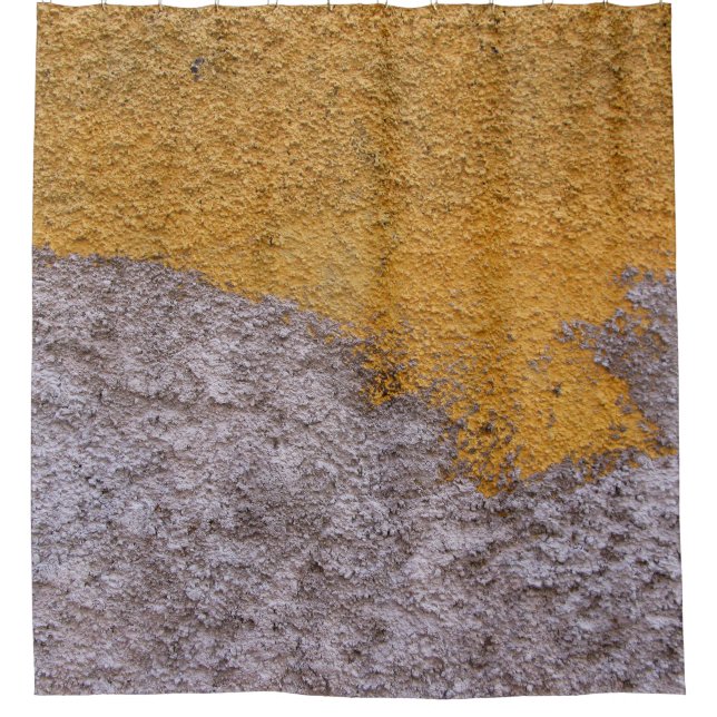 Cortina Para Chuveiro Cinzas cruas ásperas de Yelllow da parede da (Frente)