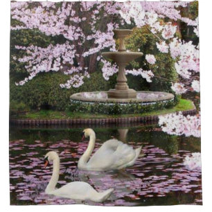 Cortina Para Chuveiro Cisnes