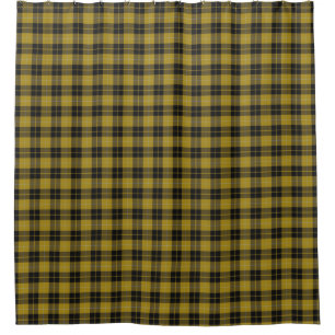 Cortina Para Chuveiro Clan Barclay Vestir Amarelo e Preto Tartan