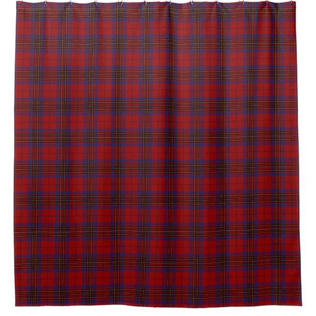 Cortina Para Chuveiro Clan Leslie Scottish Red Tartan (Frente)