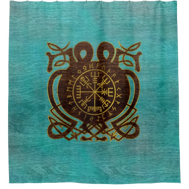 Cortina Para Chuveiro Compasso da navegação de Vegvisir - de Viking (Frente)
