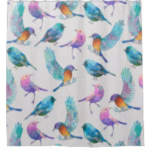 Cores Aquáticas Cónicas Pássaros Coloridos