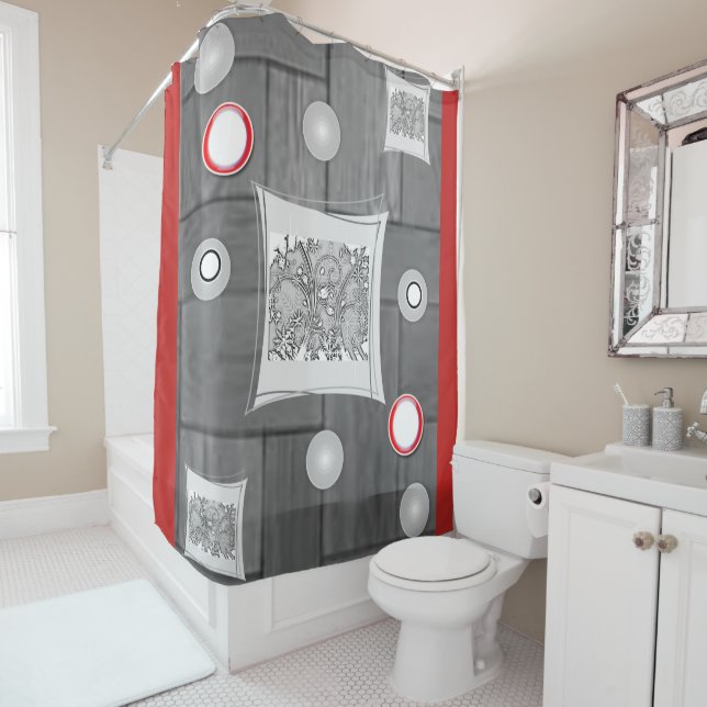 Cortina Para Chuveiro cortina branca-cinza (In Situ)