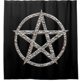 Cortina Para Chuveiro Cortina de Chá Cromo de Hammered Pentagram