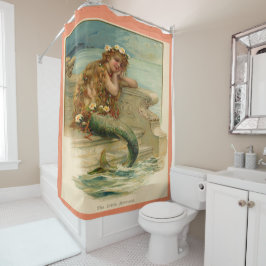 Cortina Para Chuveiro Cortina de chá da arte da sereia do Victorian do