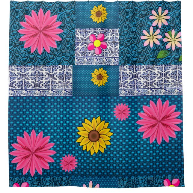 Cortina Para Chuveiro Cortina de Chá de girassol (Frente)