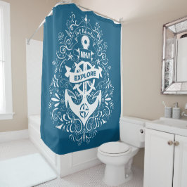 Cortina Para Chuveiro Cortina de chá de monograma personalizada de Âncor
