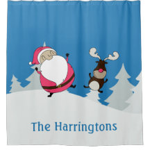 Cortina de chá de nome personalizado de Papais noe