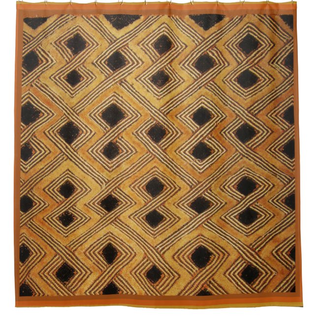 Cortina Para Chuveiro Cortina de chuveiro tribal Kuba (Frente)