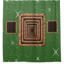 Cortina Para Chuveiro Cortina de chuveiro verde-espelho