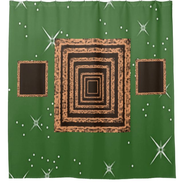 Cortina Para Chuveiro Cortina de chuveiro verde-espelho (Frente)