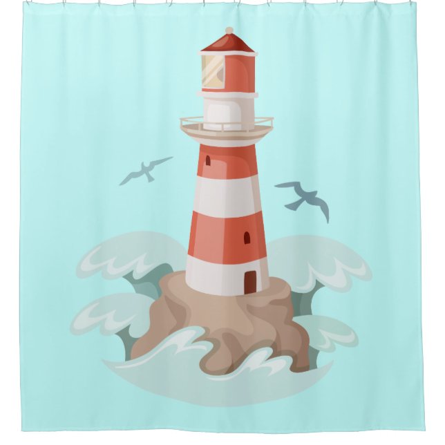 Cortina Para Chuveiro Cortina do chá/Farol (Frente)