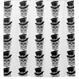 Cortina Para Chuveiro Crânio de Açúcar Cavalheiro