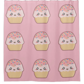 Cortina Para Chuveiro Cupcake de Kawaii