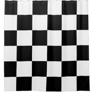 Cortina Para Chuveiro Customizável claro Checkered