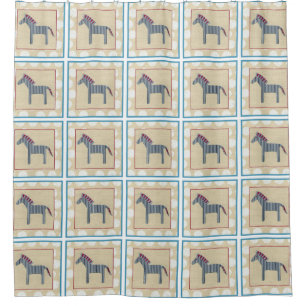 Cortina Para Chuveiro Cutout Zebra em Cream