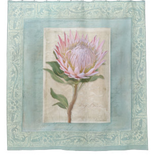 Cortina Para Chuveiro Da flor cor-de-rosa do rei Protea do vintage