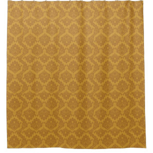 Cortina Para Chuveiro Damasco dourado luxuoso