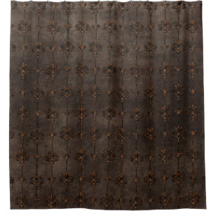 Cortina Para Chuveiro Damasco Marrom Elegante