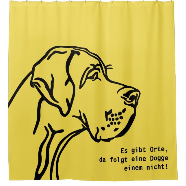 Cortina Para Chuveiro Declaração do Great Dane (alemão)  (Frente)