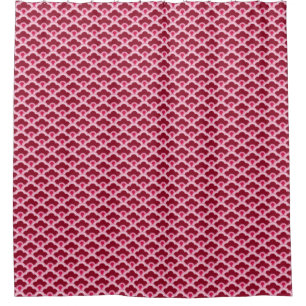 Cortina Para Chuveiro Deco Vieira Chinesa, Vinho de Borgonha e Rosa