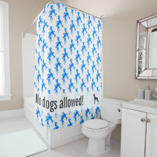Cortina Para Chuveiro Decoração de banheiro Great Dane sem cães permitid