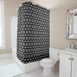Cortina Para Chuveiro Desenho clássico preto e branco