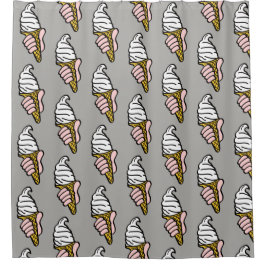 Cortina Para Chuveiro Design de Cone de Sorvete