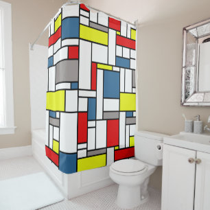 Cortina Para Chuveiro design de estilo Mondrian