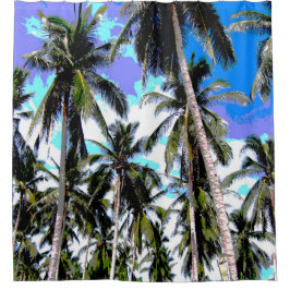 Cortina Para Chuveiro Design de Palmeiras Tropicais