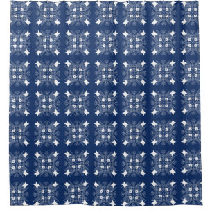 Cortina Para Chuveiro Design de Peixes Submarinos com Fundo Azul
