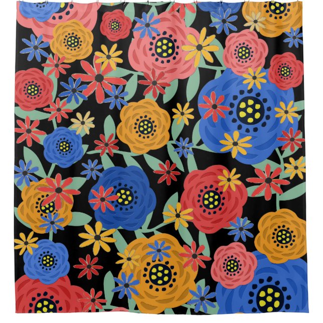 Cortina Para Chuveiro Design Floral 3618 (Frente)