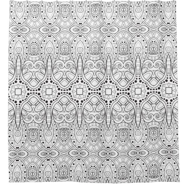 Cortina Para Chuveiro Design tribal de Zendoodle (Frente)