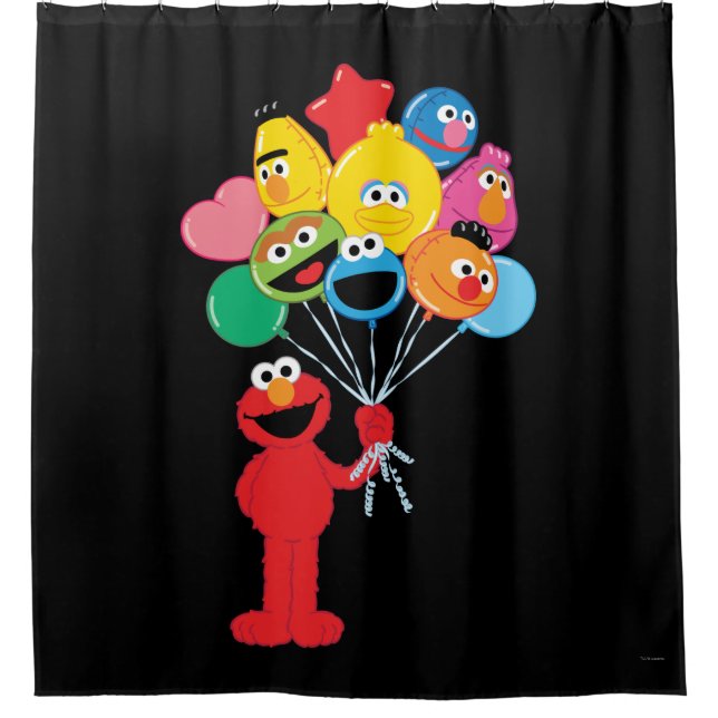 Cortina Para Chuveiro Elmo Balloons (Frente)