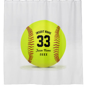 Cortina Para Chuveiro Equipe moderna do softball