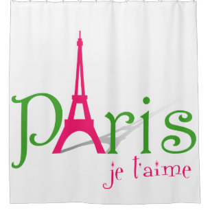 Cortina Para Chuveiro Eu amo Paris