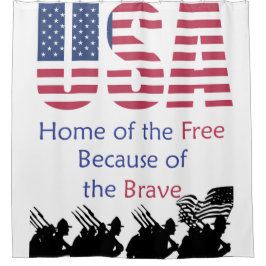 Cortina Para Chuveiro EUA - Lar dos Libertos por causa da coragem
