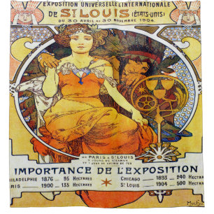 Cortina Para Chuveiro Exposição 1903 de Alfons Mucha Universelle