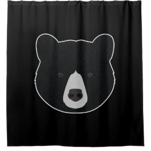 Cortina Para Chuveiro Face do Urso Negro