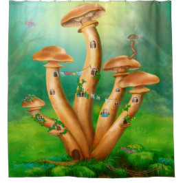 Cortina Para Chuveiro Fantasy Mushroom querida agarra a casa