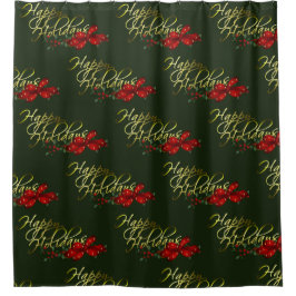 Cortina Para Chuveiro Feliz Natal de Férias