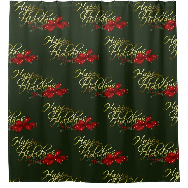 Cortina Para Chuveiro Feliz Natal de Férias (Frente)